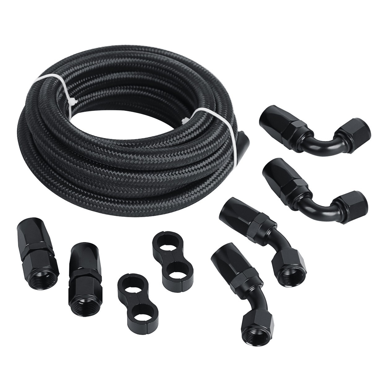 LokoCar 8AN Nylon Braided CPE Fuel Hose Fitting Kit 10FT For Fuel Assembly
