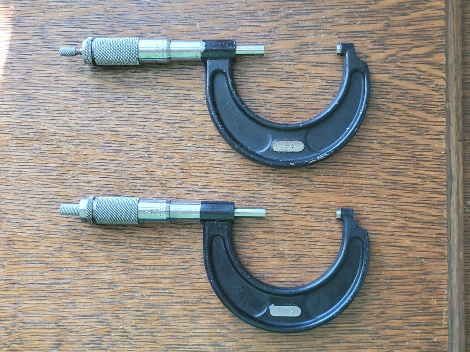 (2) Vintage Millers Falls No-712R Outside Micrometers 1-2\