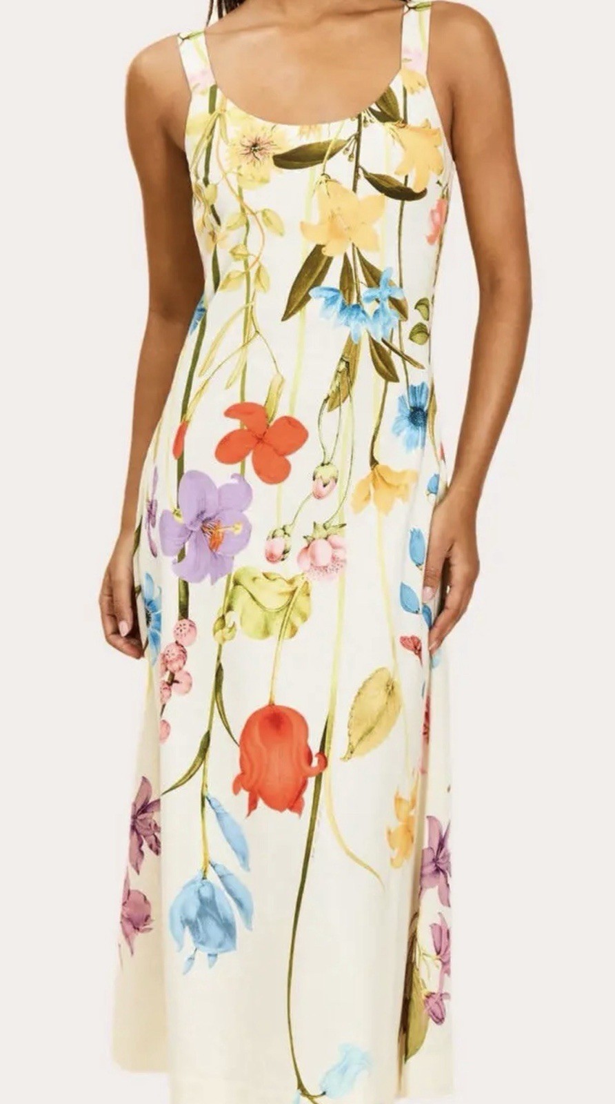 Mestiza New York Sugarcane Slip Midi Dress in the Garden Muse floral print. Mestiza New York Sugarcane Slip Midi Dress in the Garden Muse floral print.