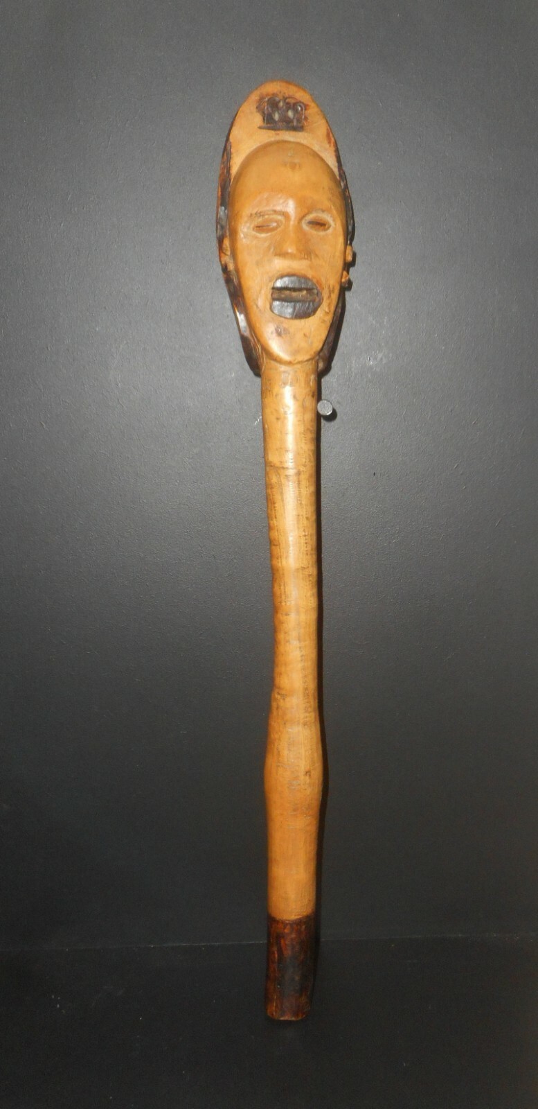 OLD AFRICAN SCEPTER / MACE ETHNIE LUVALE-IWENA TCHOKWE, CIRCA 1930/40 AXE