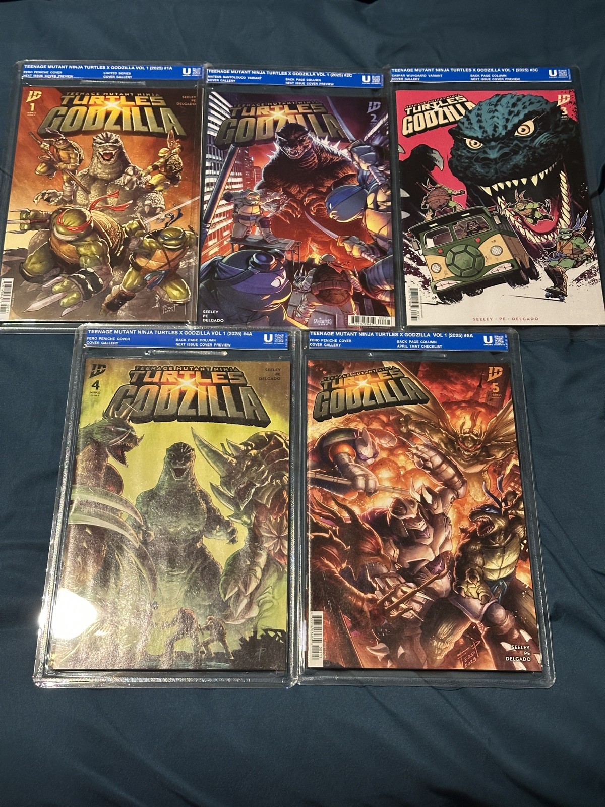 GODZILLA TEENAGE MUTANT NINJA TURTLES 1-5 SEALED UNCIRCULATED 1ST EDITION SET GODZILLA TEENAGE MUTANT NINJA TURTLES 1-5 SEALED UNCIRCULATED 1ST EDITION SET
