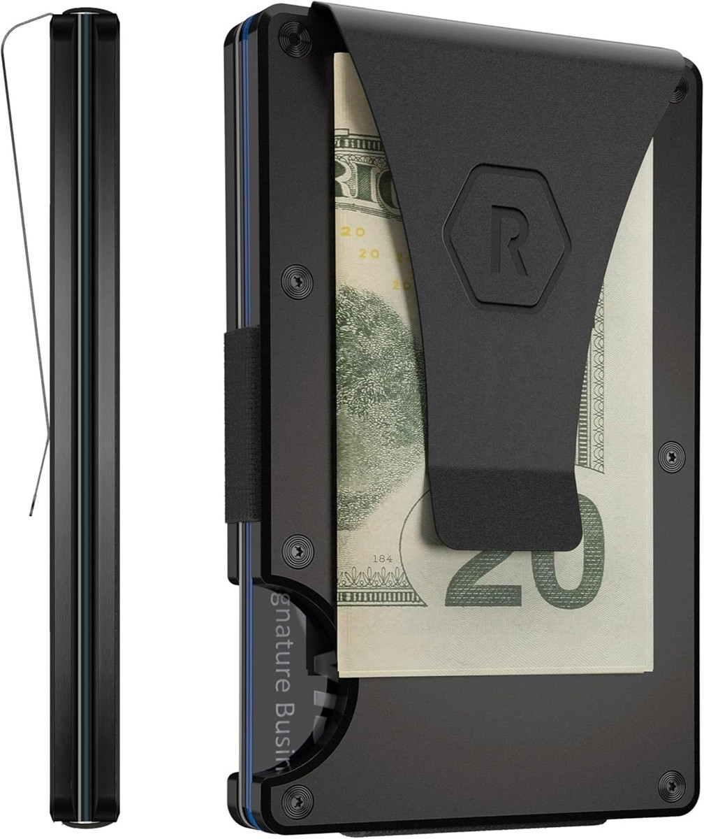 New The Ridge Minimalist Card Holder Aluminum Wallet Money Clip, Royal Black New The Ridge Minimalist Card Holder Aluminum Wallet Money Clip, Royal Black