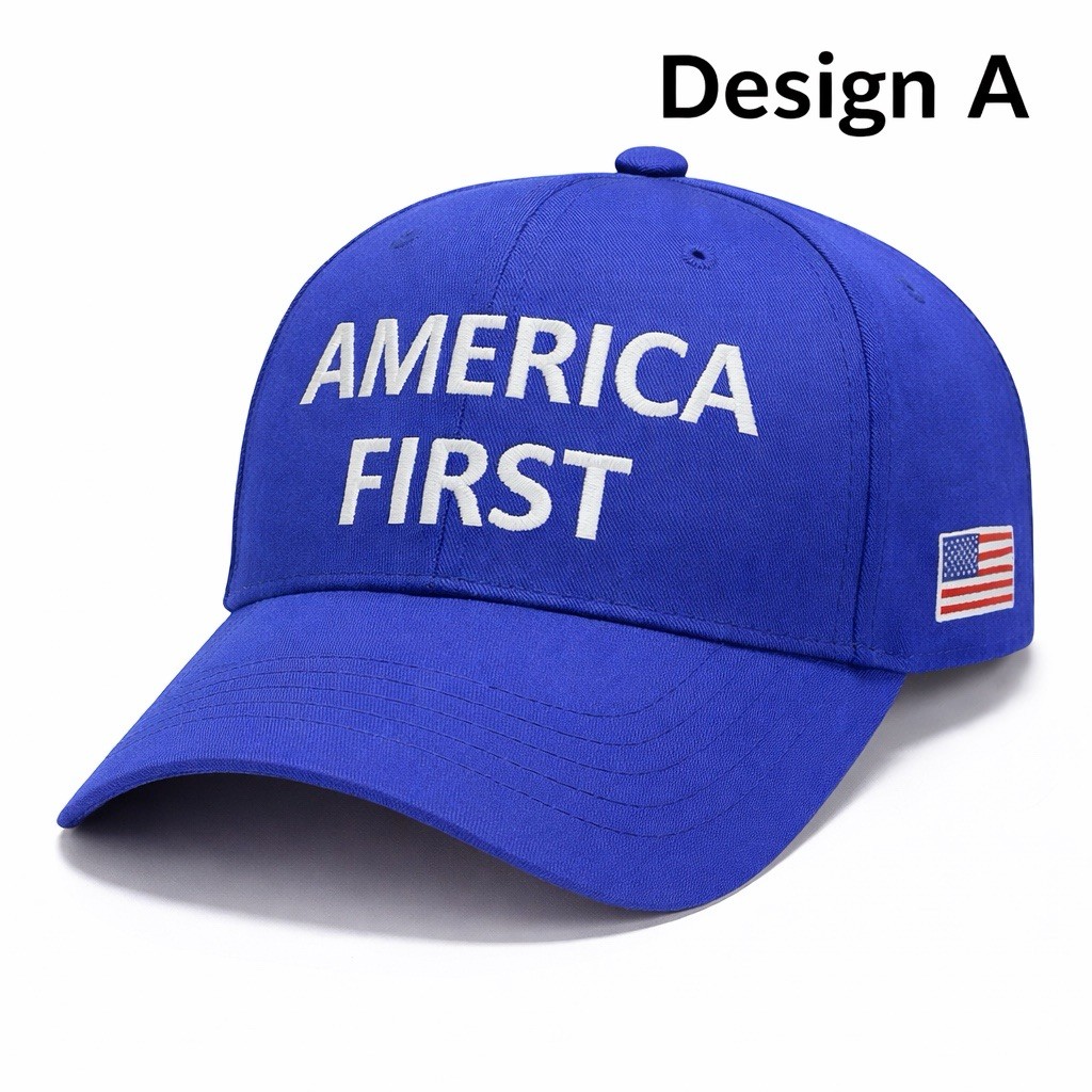 America First Baseball Hat Red or Blue Adjustable Patriotic Cap America First Baseball Hat Red or Blue Adjustable Patriotic Cap