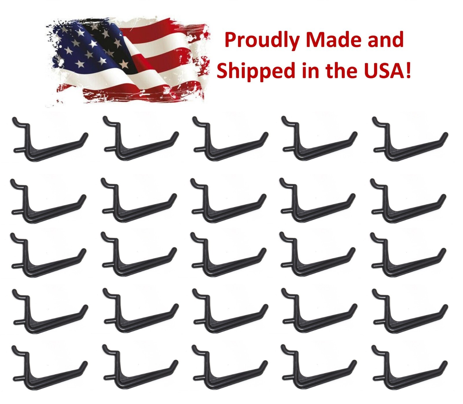 50 Pack Jumbo Pegboard Hooks Black Garage Tools Storage Organization Jewelry