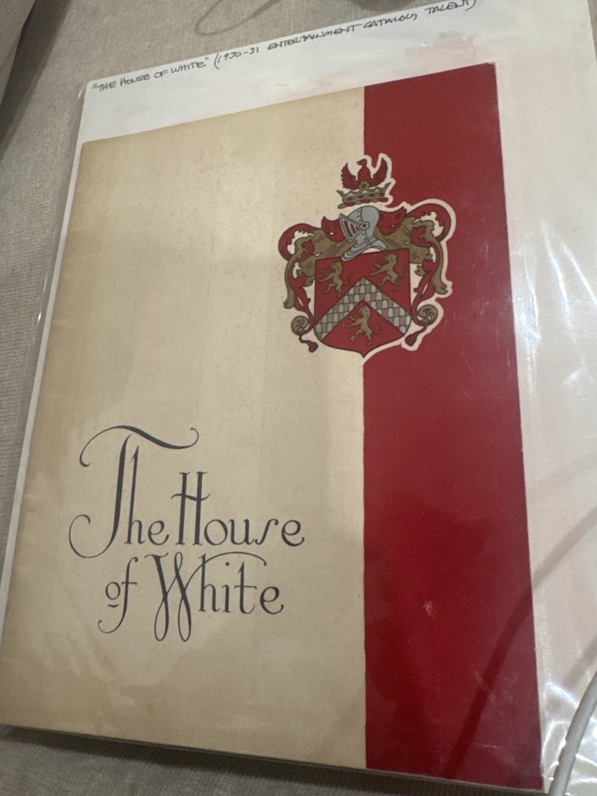 1930–31 “The House of White” Entertainment Bureau Catalog –Boston Talent Agency