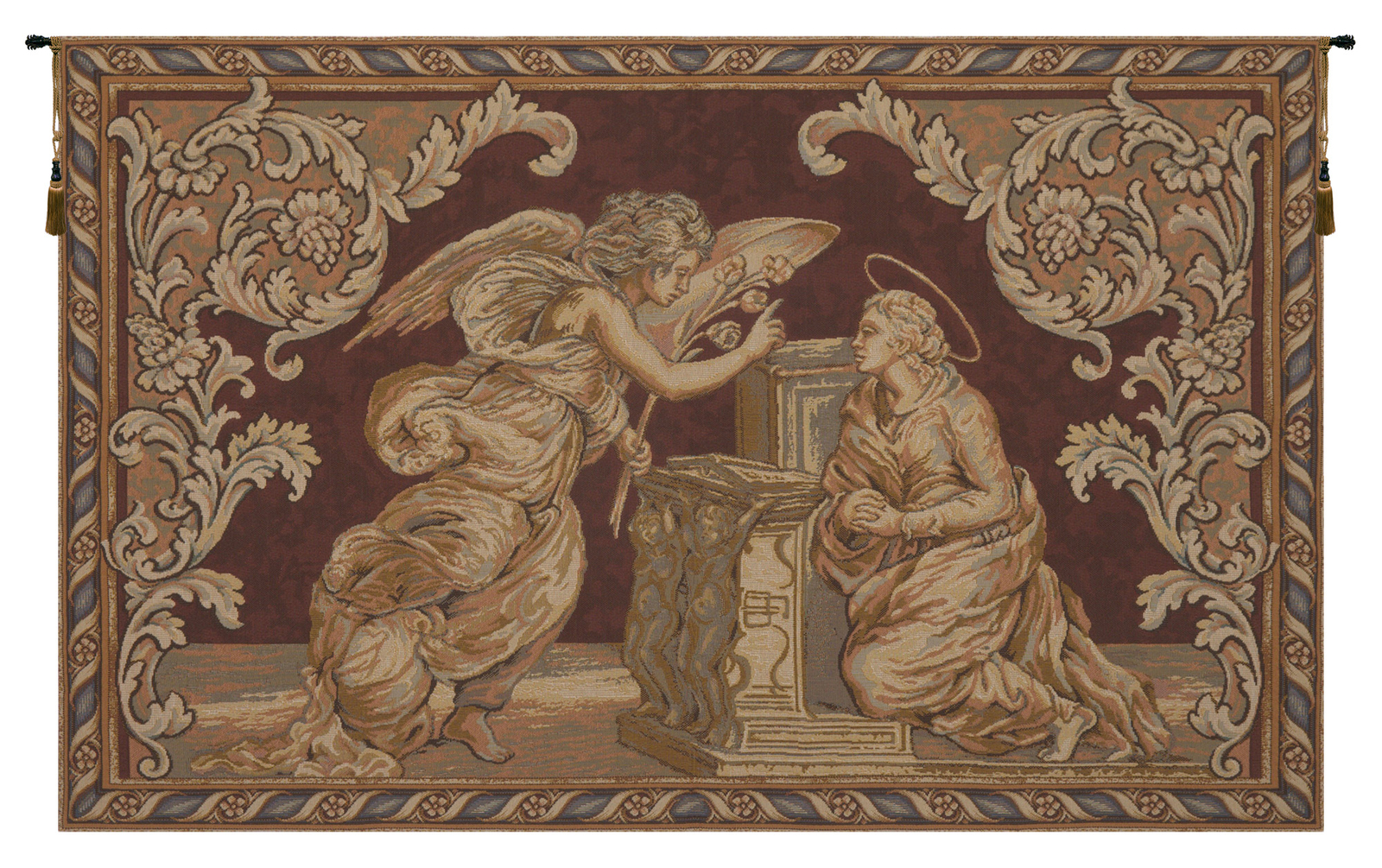 Experience Divine Beauty: Annunciation Italian Tapestry- New Arrival