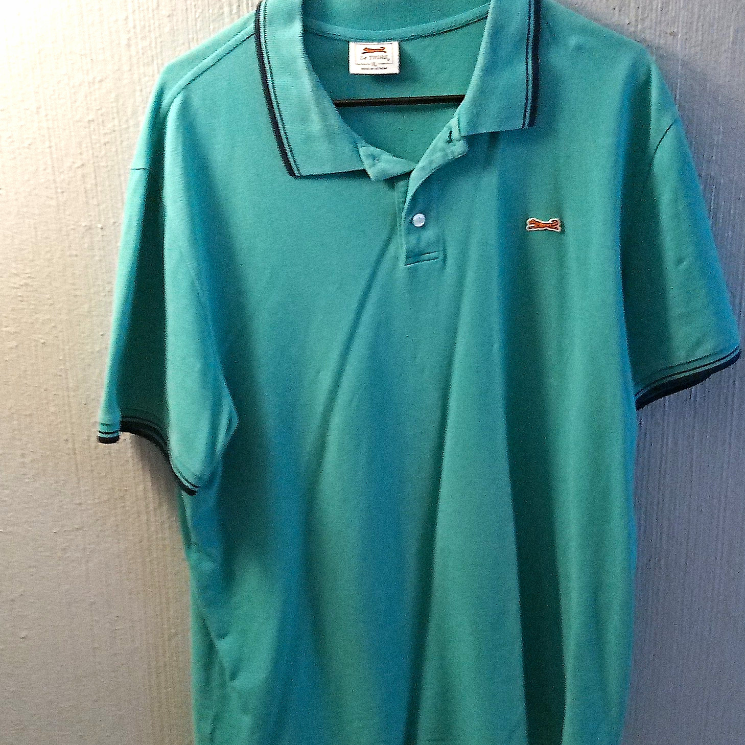 Vintage Le Tigre Men\'s Teal Polo Shirt XL Cotton Knit Solid Logo Golf Vintage Le Tigre Men\'s Teal Polo Shirt XL Cotton Knit Solid Logo Golf