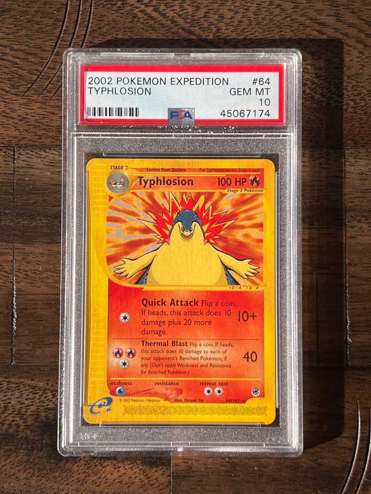 2002 Pokemon Expedition Typhlosion 64/165 PSA 10 Gem Mint 2002 Pokemon Expedition Typhlosion 64/165 PSA 10 Gem Mint