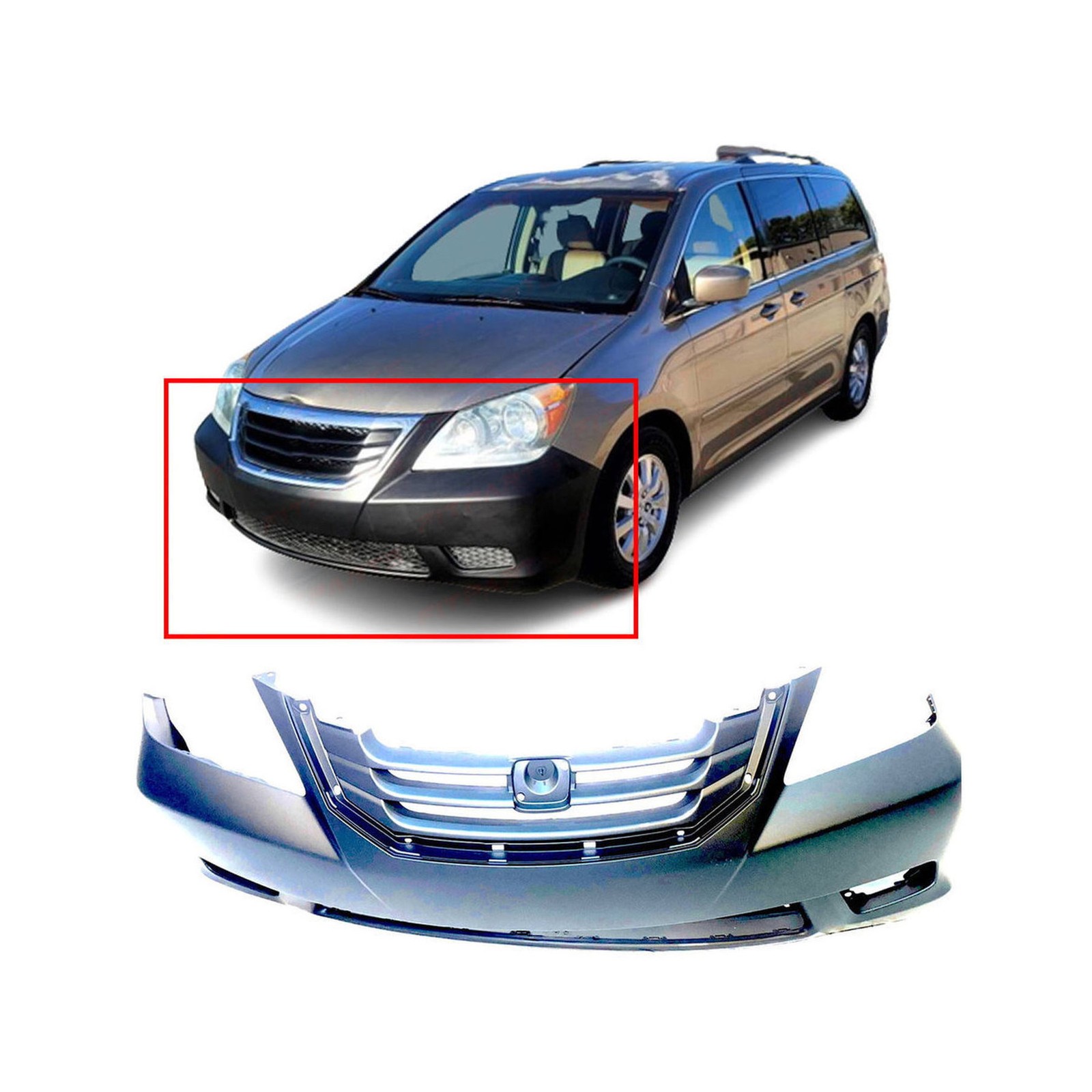 Bumper Cover for 2008 2009 2010 Honda Odyssey Van 08-10 HO1000257 Front Primed Bumper Cover for 2008 2009 2010 Honda Odyssey Van 08-10 HO1000257 Front Primed