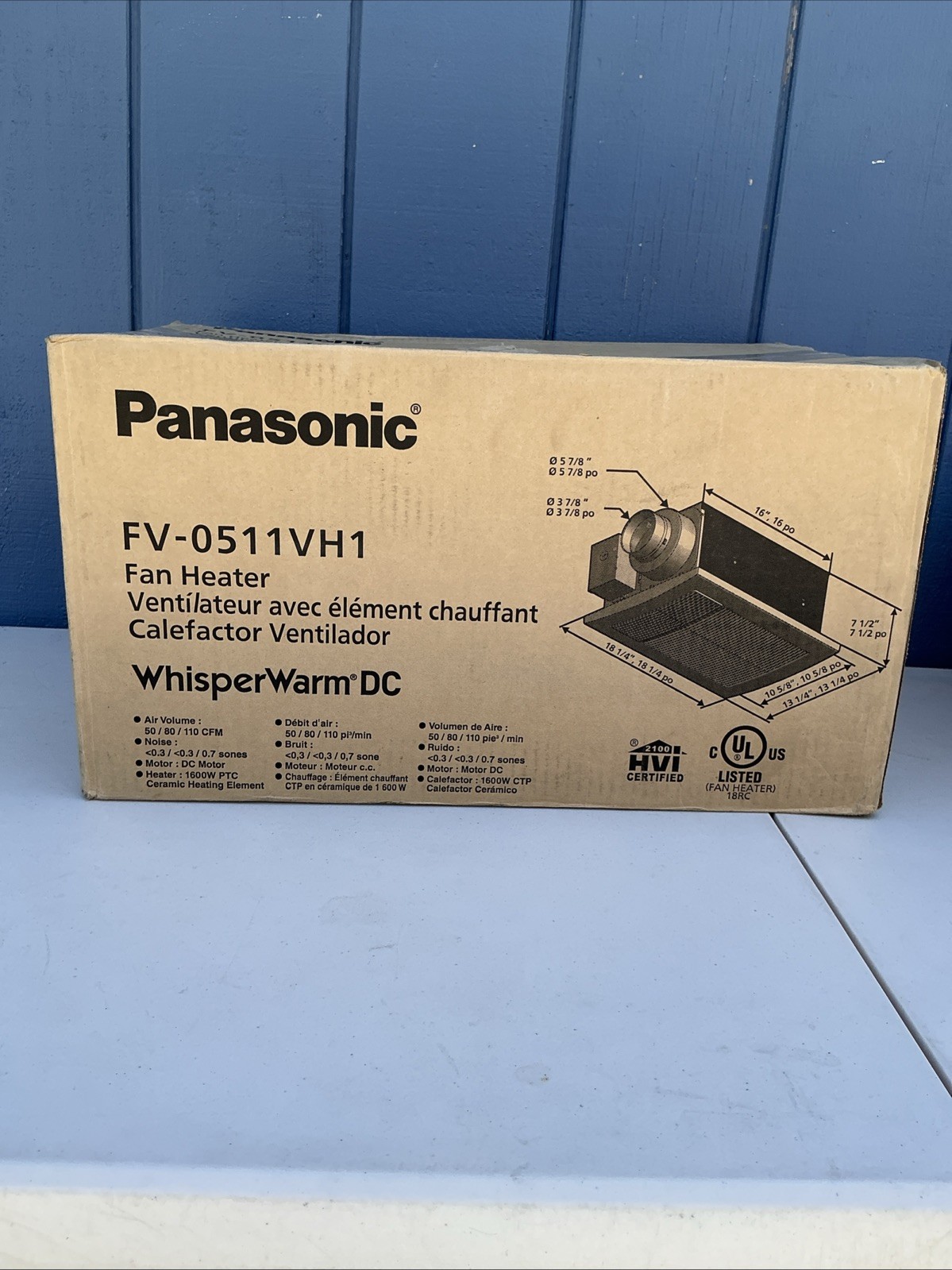 Panasonic FV-0511VH1 WhisperWarm DC Bathroom Fan Heater 50-110 CFM New Panasonic FV-0511VH1 WhisperWarm DC Bathroom Fan Heater 50-110 CFM New