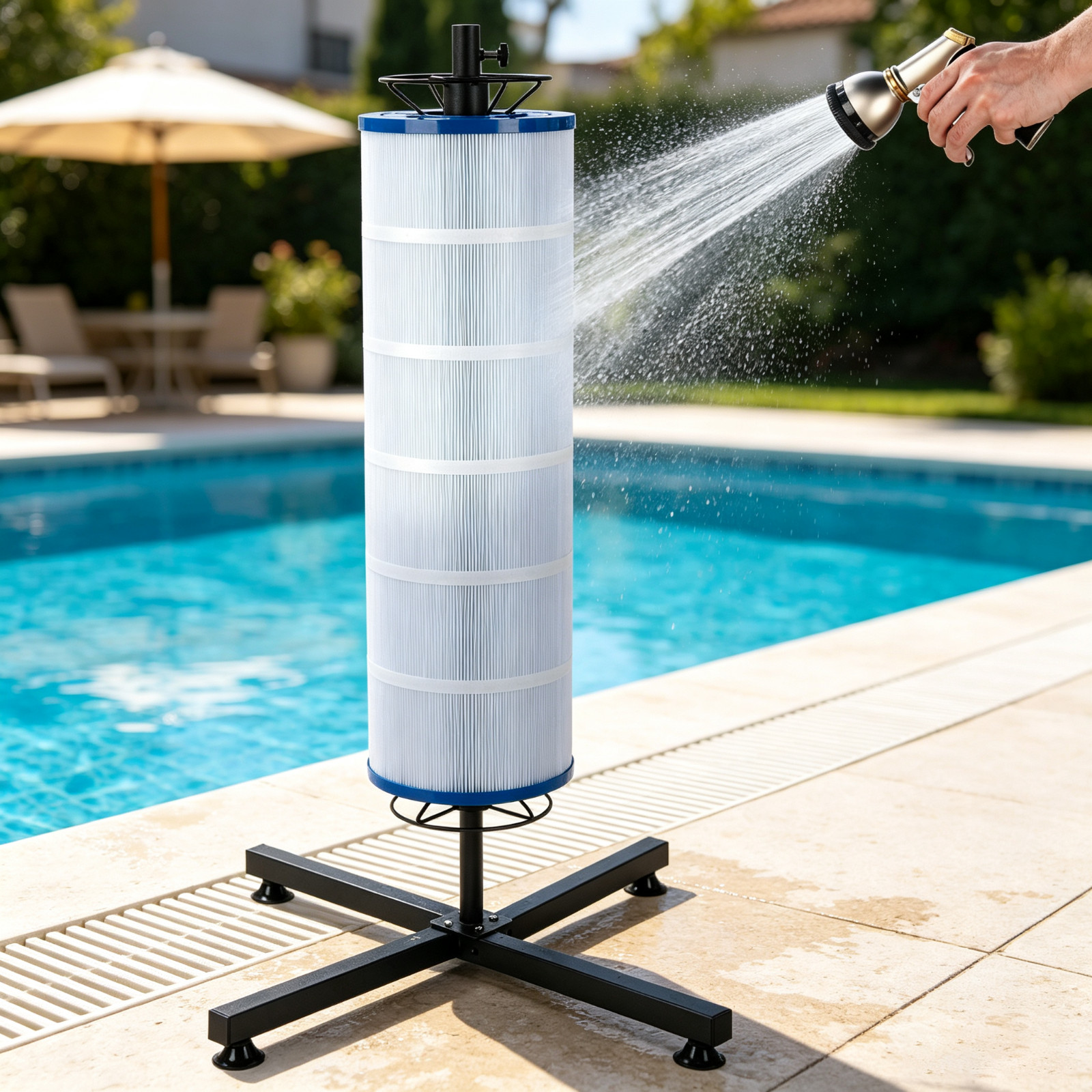 NEW Vertical Pool Filter Cleaner Stand Tool for 3 NEW Vertical Pool Filter Cleaner Stand Tool for 3
