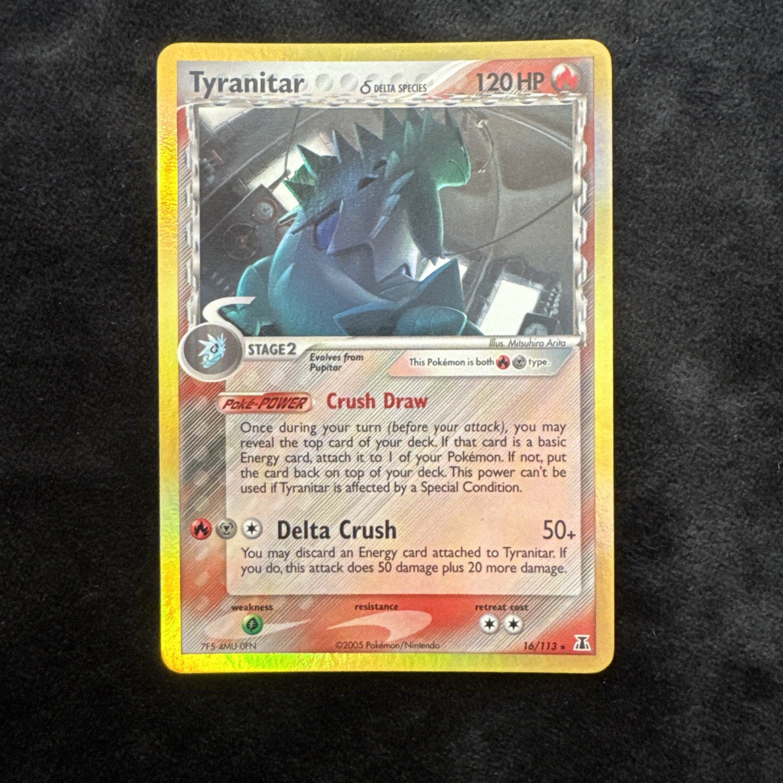 Tyranitar Delta Species 16/113 EX Delta Species Holo Rare EN 2005 Tyranitar Delta Species 16/113 EX Delta Species Holo Rare EN 2005