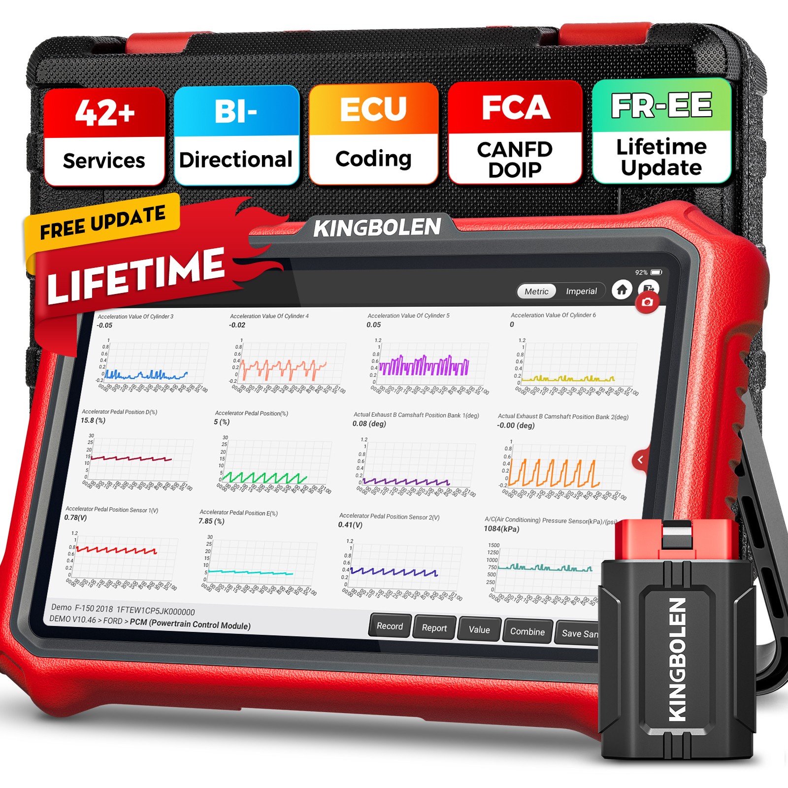 KINGBOLEN K8 PRO Lifetime FREE Update Scanner Bidirectional Diagnostic Scan Tool