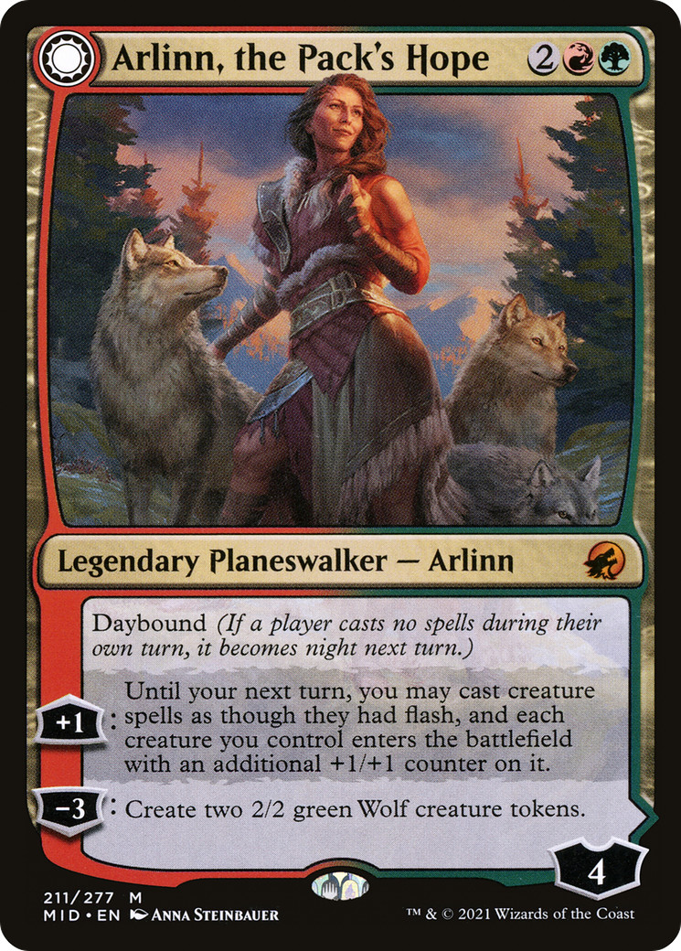 x1 Arlinn, the Pack\'s Hope // Arlinn, the Moon\'s Fury MID MTG 211 MYTHIC M/NM 1x x1 Arlinn, the Pack\'s Hope // Arlinn, the Moon\'s Fury MID MTG 211 MYTHIC M/NM 1x
