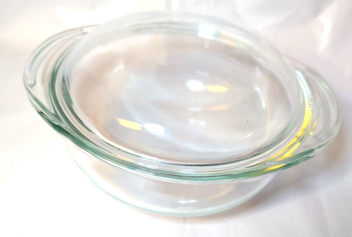 Vintage PYREX #023 Glass 1.5 Qt Ovenware Casserole Dish w/ Lid & Handles USA