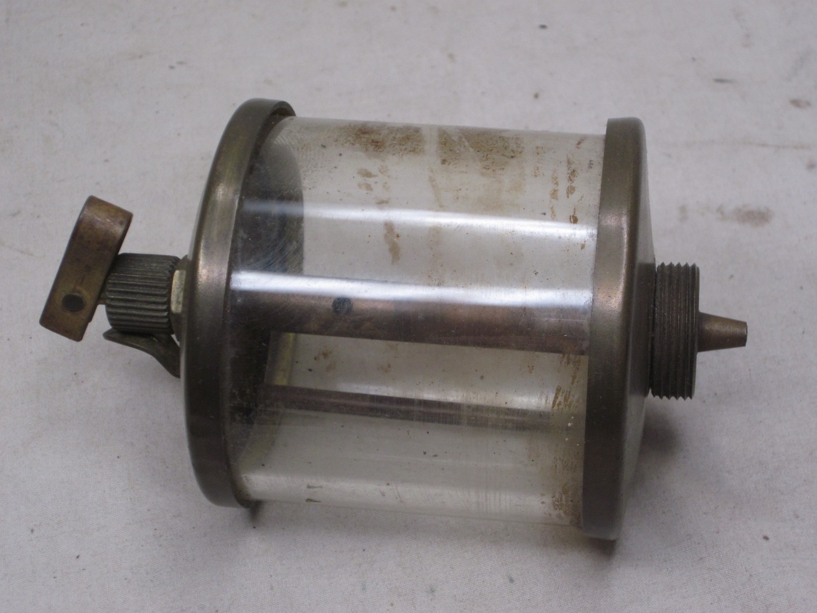 vintage brass & glass drip oiler sight feed gravity lubricator hit miss *PLEASE vintage brass & glass drip oiler sight feed gravity lubricator hit miss *PLEASE