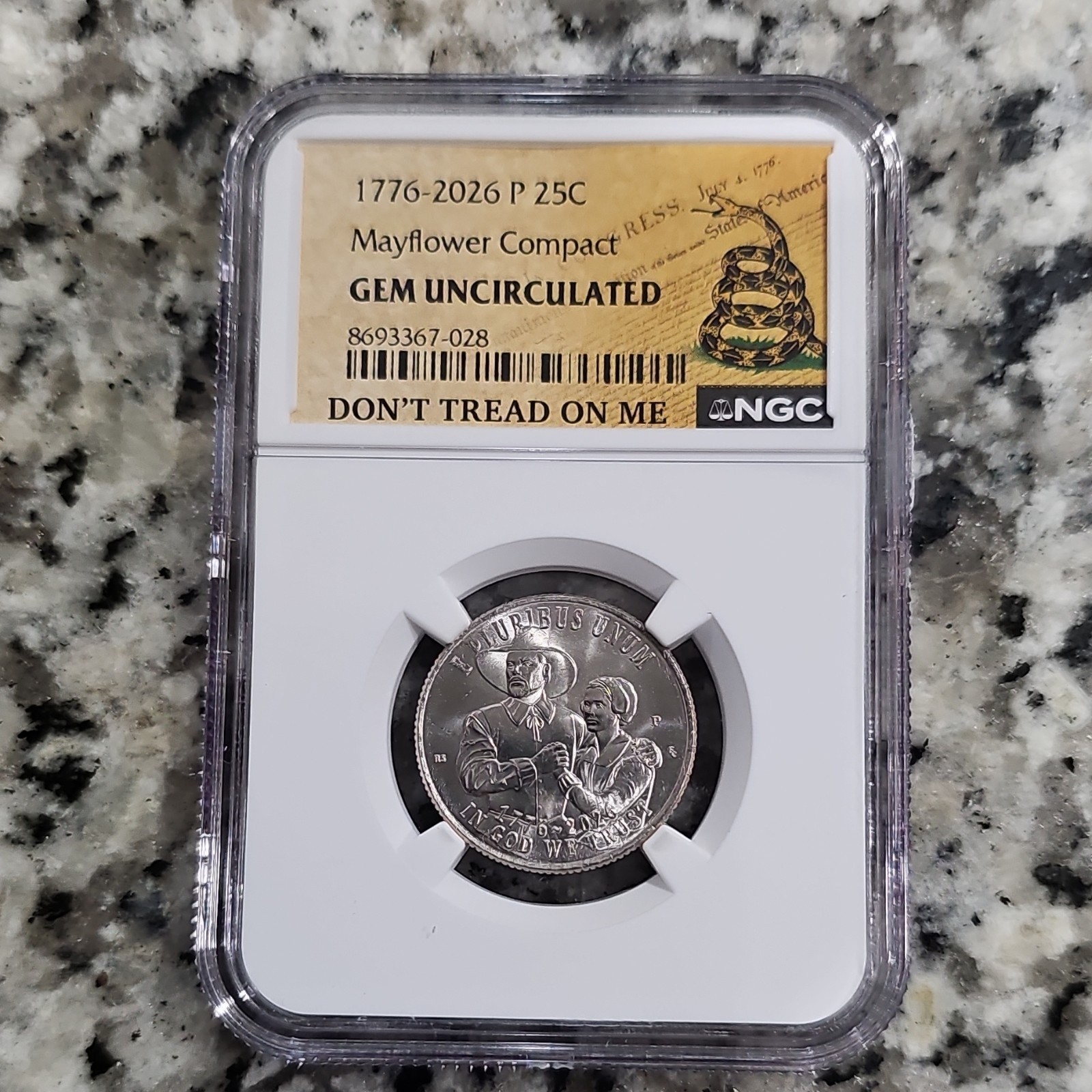UNDER VALUE NGC 2026 P Mayflower Compact 25C Gem Uncirculated Quarter UNDER VALUE NGC 2026 P Mayflower Compact 25C Gem Uncirculated Quarter