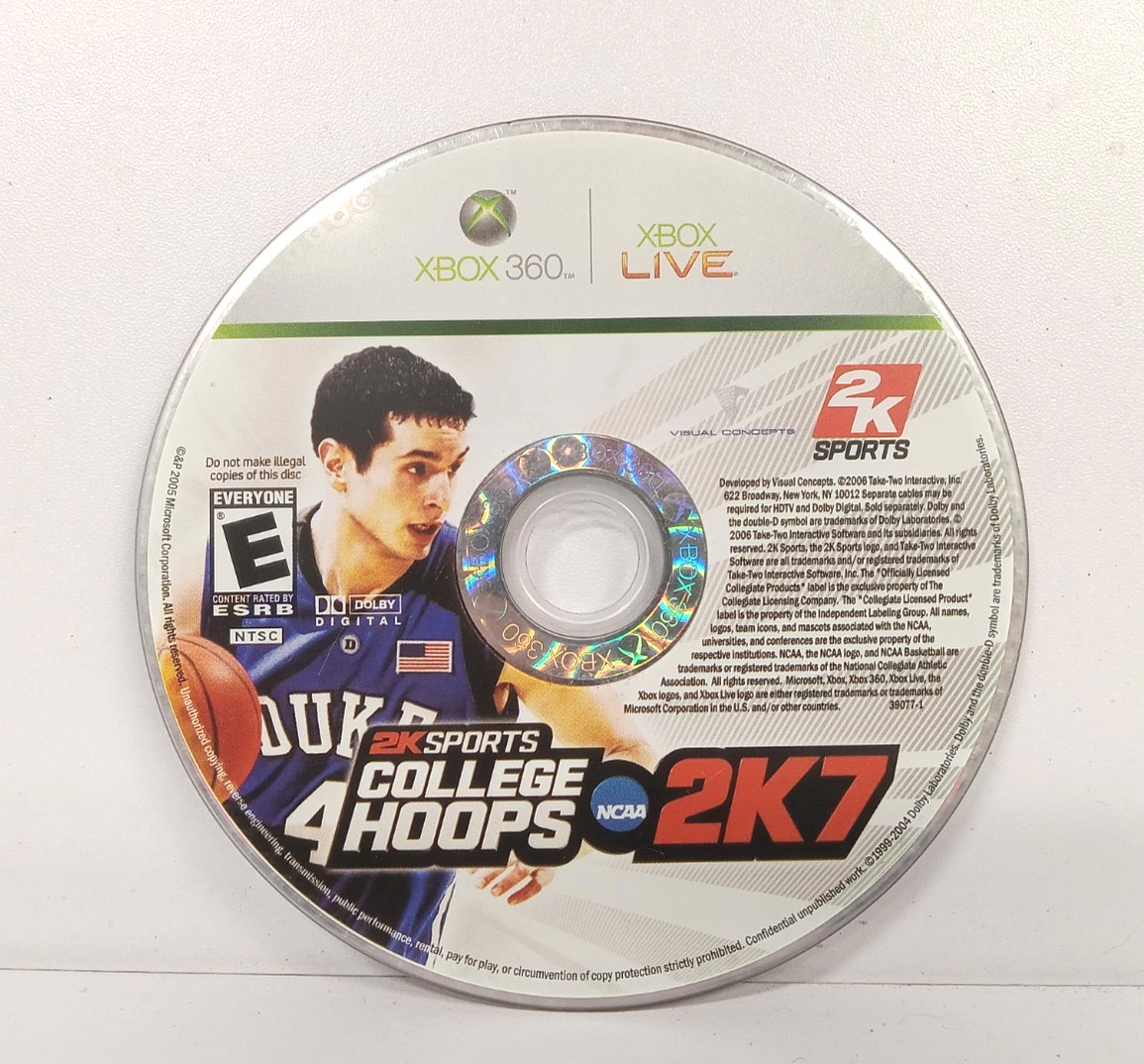 NCAA College Hoops 2K7 (Microsoft Xbox 360) - DISC ONLY, Tested, Works