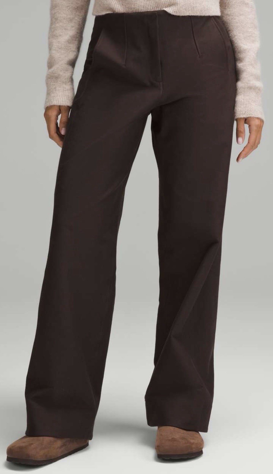 NWOT Lululemon Utilitech Relaxed Fit Mid Rise Trouser Espresso Wide Leg sz 8