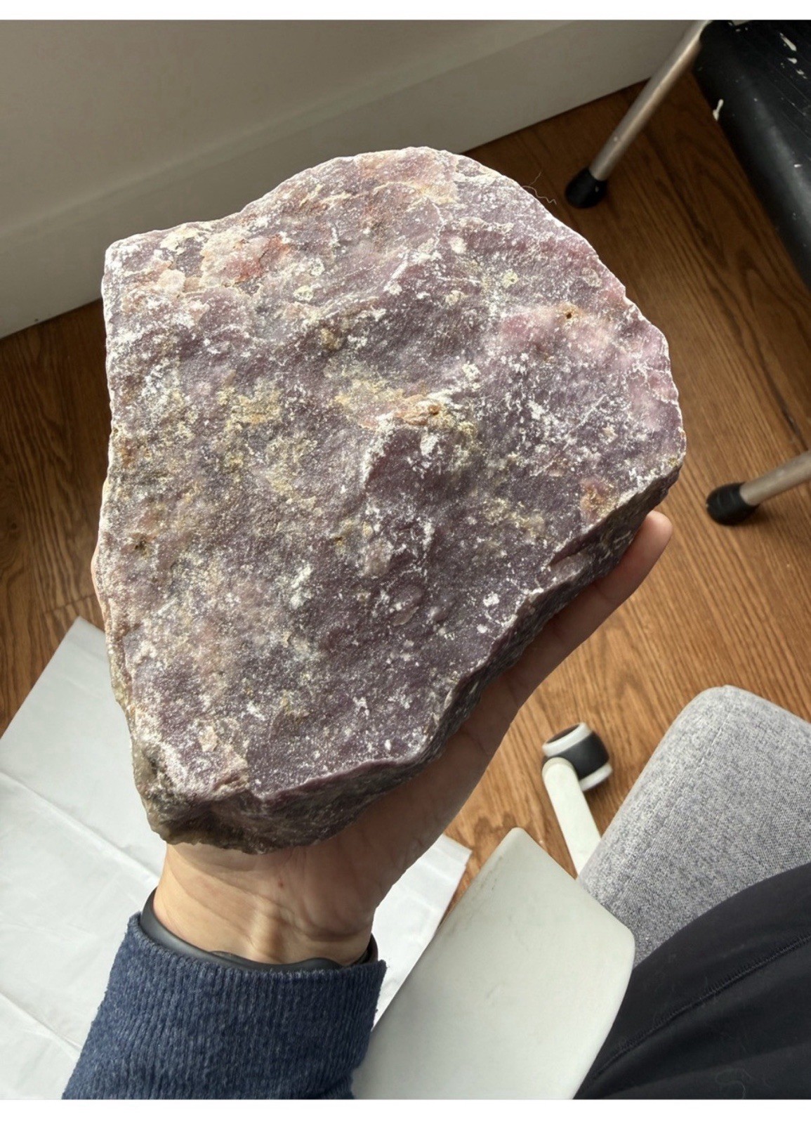 HUGE raw lepidolite chunk - almost 6 lbs HUGE raw lepidolite chunk - almost 6 lbs