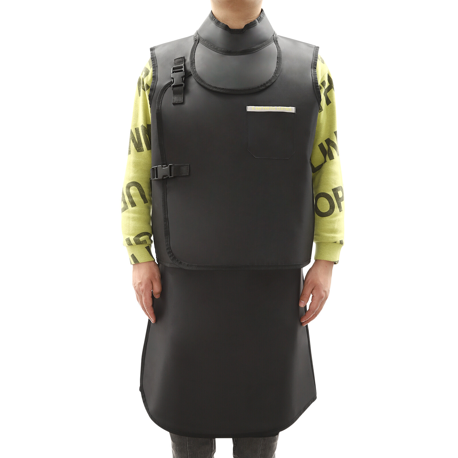 Lead Apron X-Ray Radiation Shield Skirt with Thyroid Collar 0.5mm Pb for Medical
