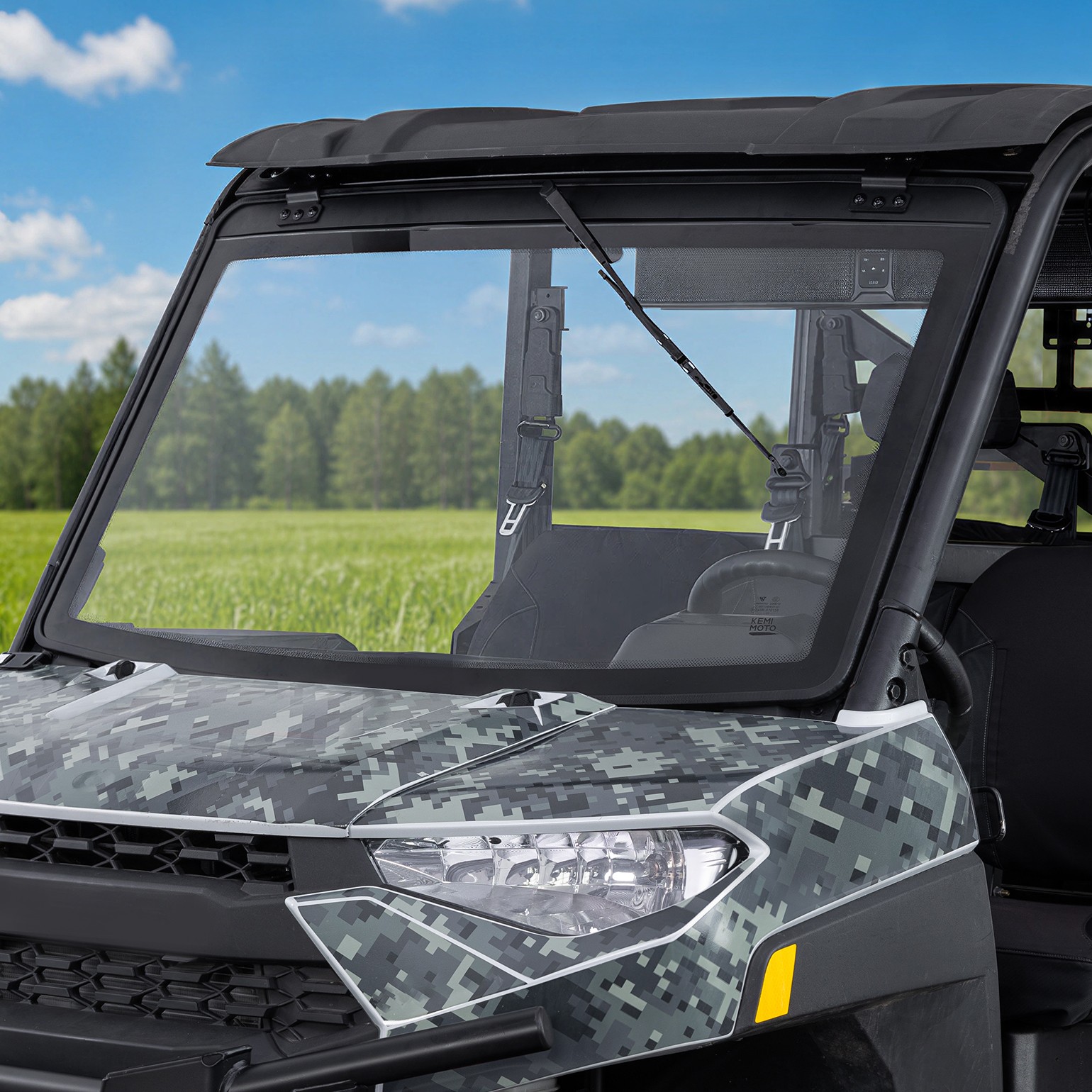 KEMIMOTO Glass Front Windshield Manual Wiper for Polaris Ranger XP 1000 900 Crew