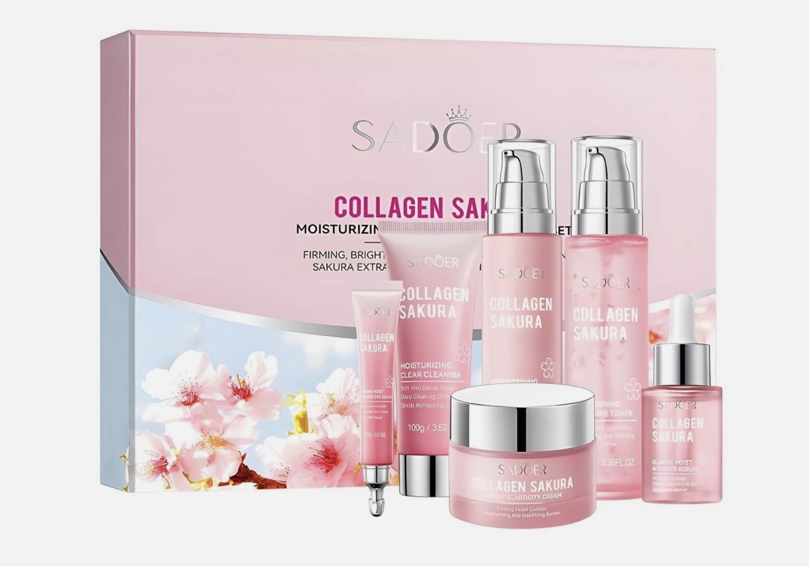  Collagen Sakura Moisturizing Revitalizing Six Piece Set,Firming Brightening  Collagen Sakura Moisturizing Revitalizing Six Piece Set,Firming Brightening
