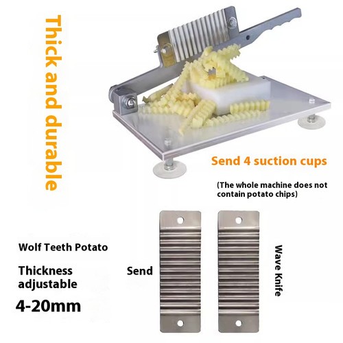Stainless Steel Crinkle French Fry Cutter Commercial Wavy Potato Cutting Machine
