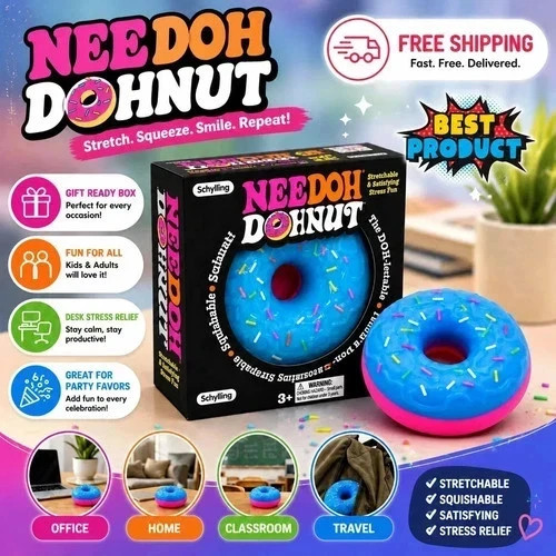 NeeDoh Dippin Dazzler Egg Donut Squishy Sensory Stress Relief Toy Fidget Anxiety