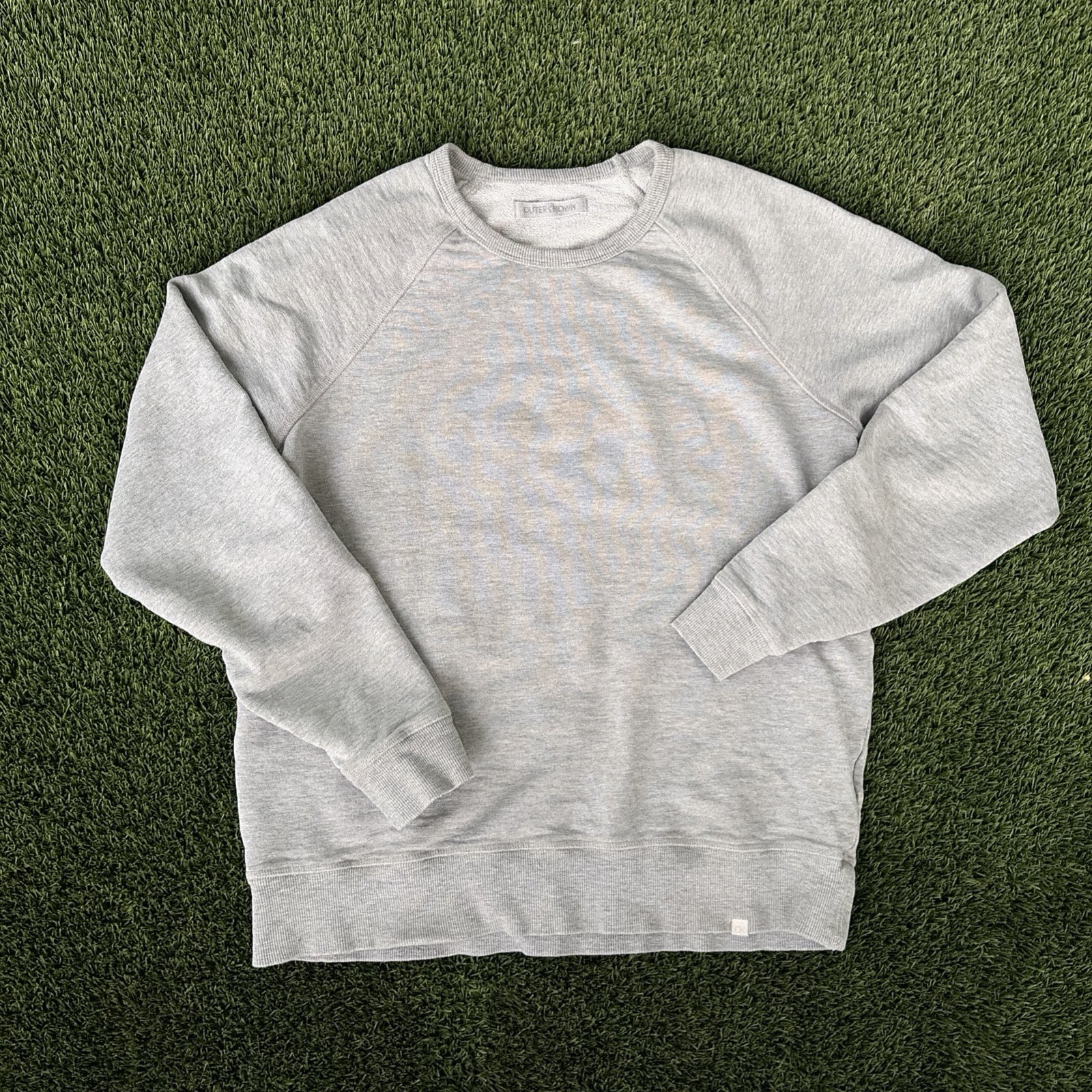 Outerknown Men’s Crewneck Sweatshirt Large Gray Cotton Hemp Raglan Pullover