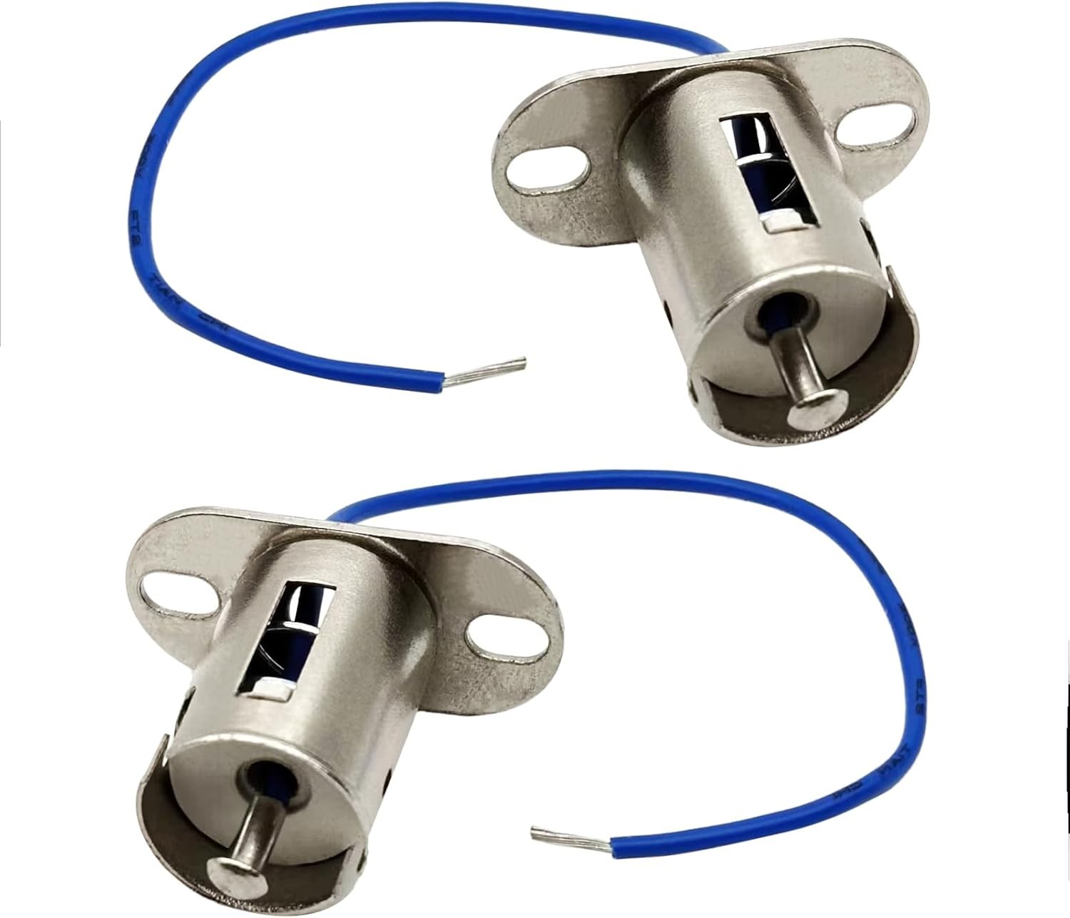 2PCS BA15s 1156 Bayonet Type Silver Led Bulb Socket, for Auto Truck Connector Tu