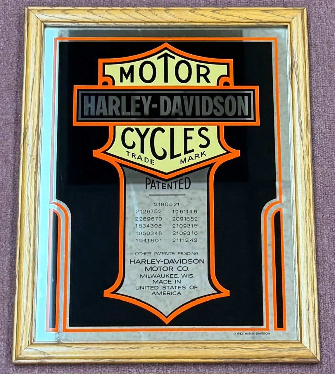 Harley-Davidson Vintage Mirror Wall Art Harley-Davidson Vintage Mirror Wall Art