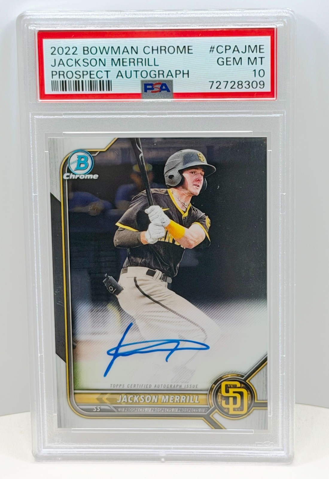 2022 Bowman Chrome Jackson Merrill 1st Bowman Auto PSA 10 2022 Bowman Chrome Jackson Merrill 1st Bowman Auto PSA 10