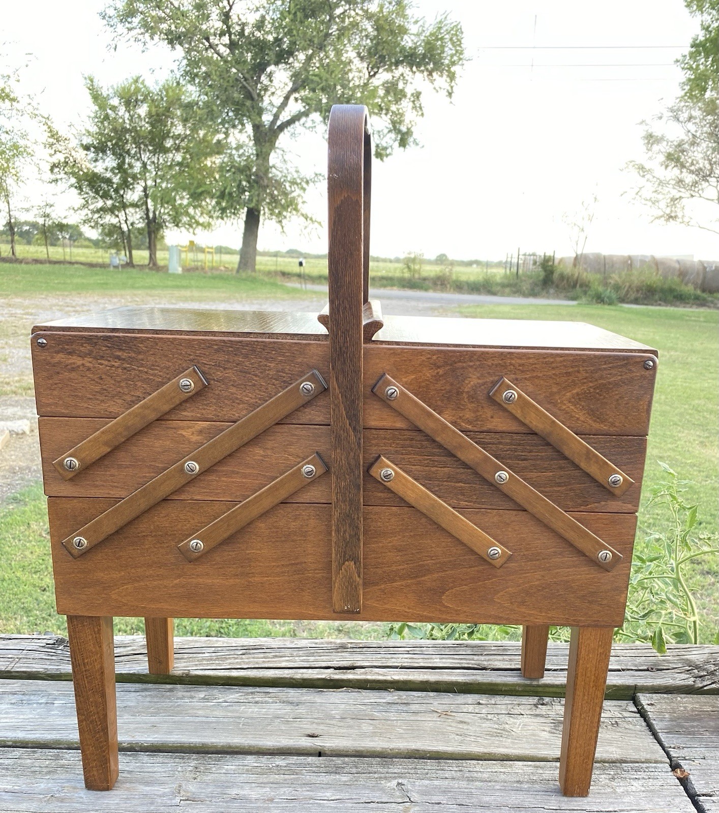 VTG 1960’s Strommen Bruk Hamar Norway Wood Sewing/Craft Box W/ Craft Items VTG 1960’s Strommen Bruk Hamar Norway Wood Sewing/Craft Box W/ Craft Items