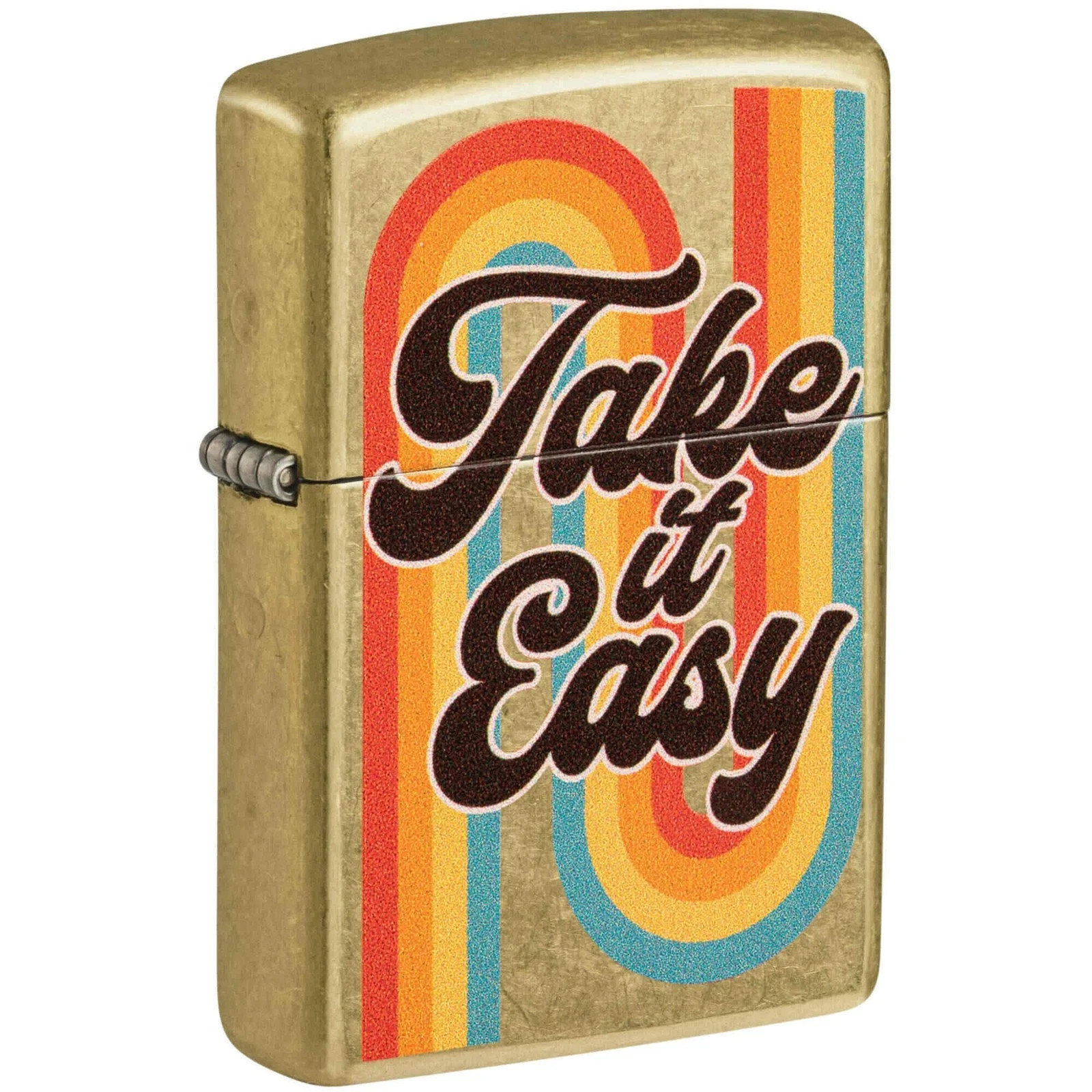 Zippo 48874, Take It Easy Design, Street Brass Lighter, NEW