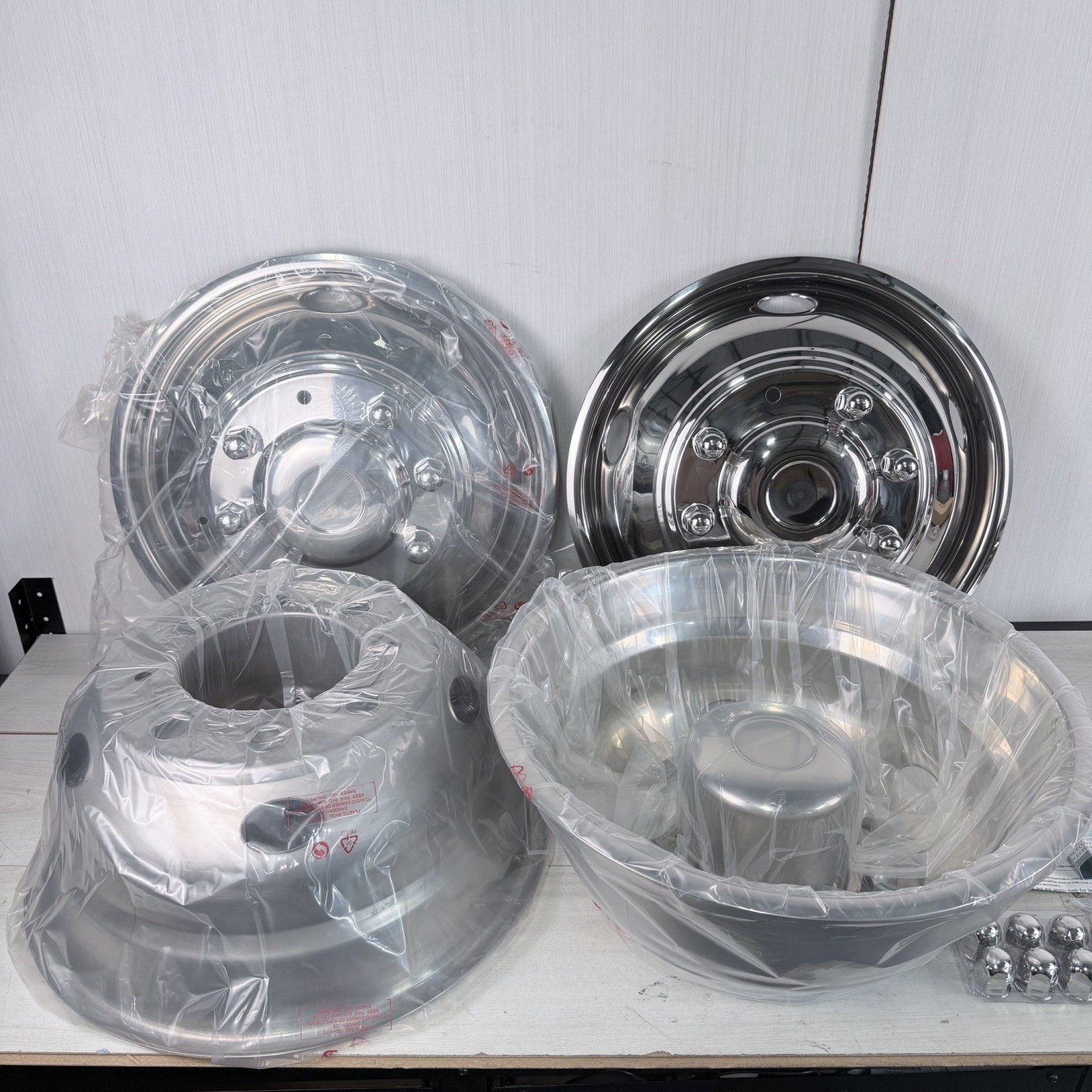4 Set 19.5'' Stainless Steel Dual Wheel Simulator for 1999-2002 Ford Super Duty