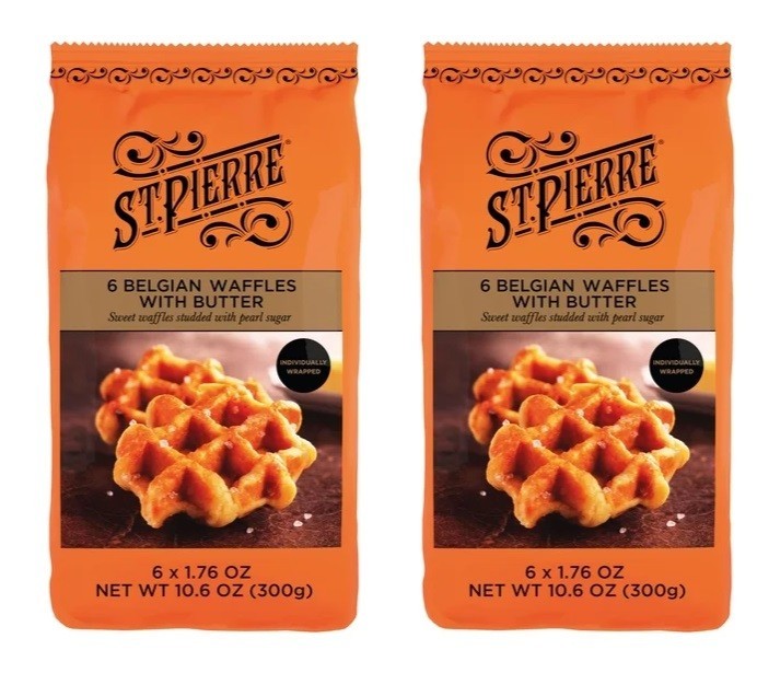 St. Pierre Breakfast Sweet Belgian Waffles with Butter (12 waffles) 1.52Lbs 600g St. Pierre Breakfast Sweet Belgian Waffles with Butter (12 waffles) 1.52Lbs 600g