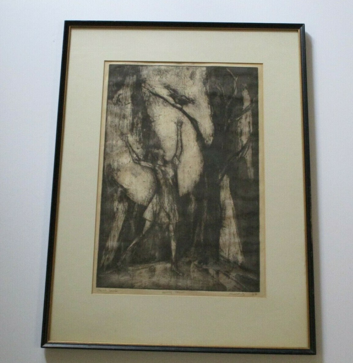 MARTIN MONDRUS ETCHING RARE VINTAGE SIGNED  ABSTRACT MODERNIST EXPRESSIONIST
