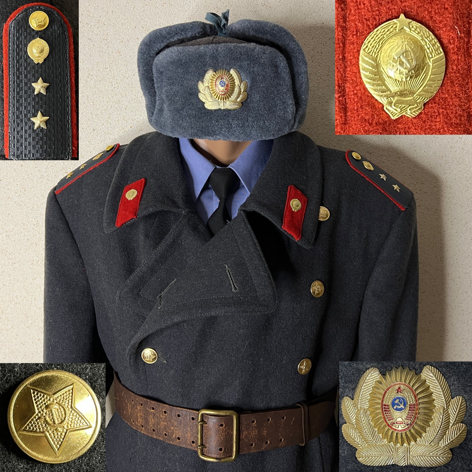 MVD USSR Soviet Police Officer\'s Military Winter Uniform Set / Vintage 1970-80s.