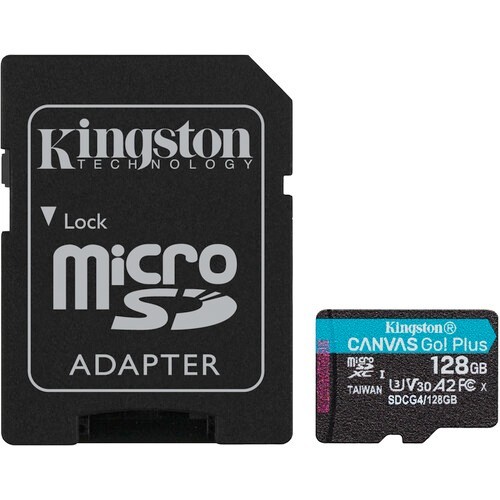 Kingston 128GB Canvas Go Plus UHS-I microSDXC Card with SD Adapter