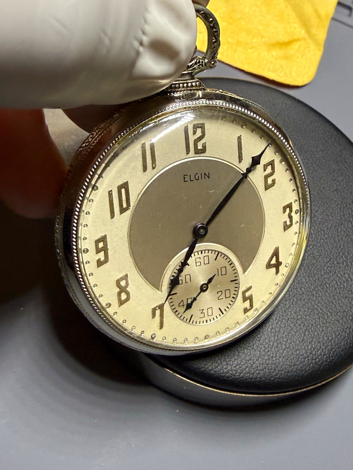 Elgin 345 12s Vintage Pocket Watch 17J  14k Gold Filled - Running