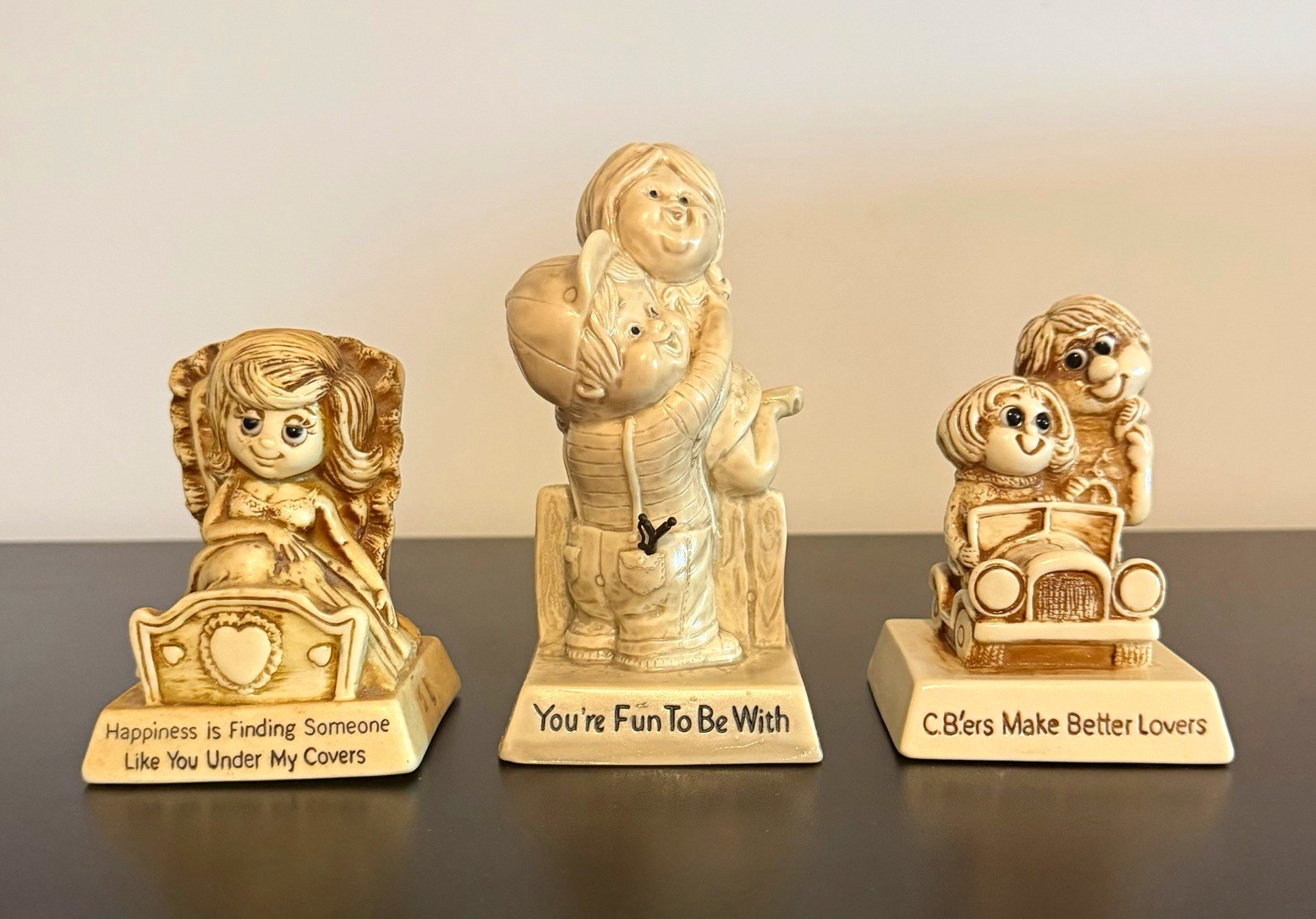 Russ Berries Figurines Lot of 3 Signed Love Couple Sayings Russ Berries Figurines Lot of 3 Signed Love Couple Sayings