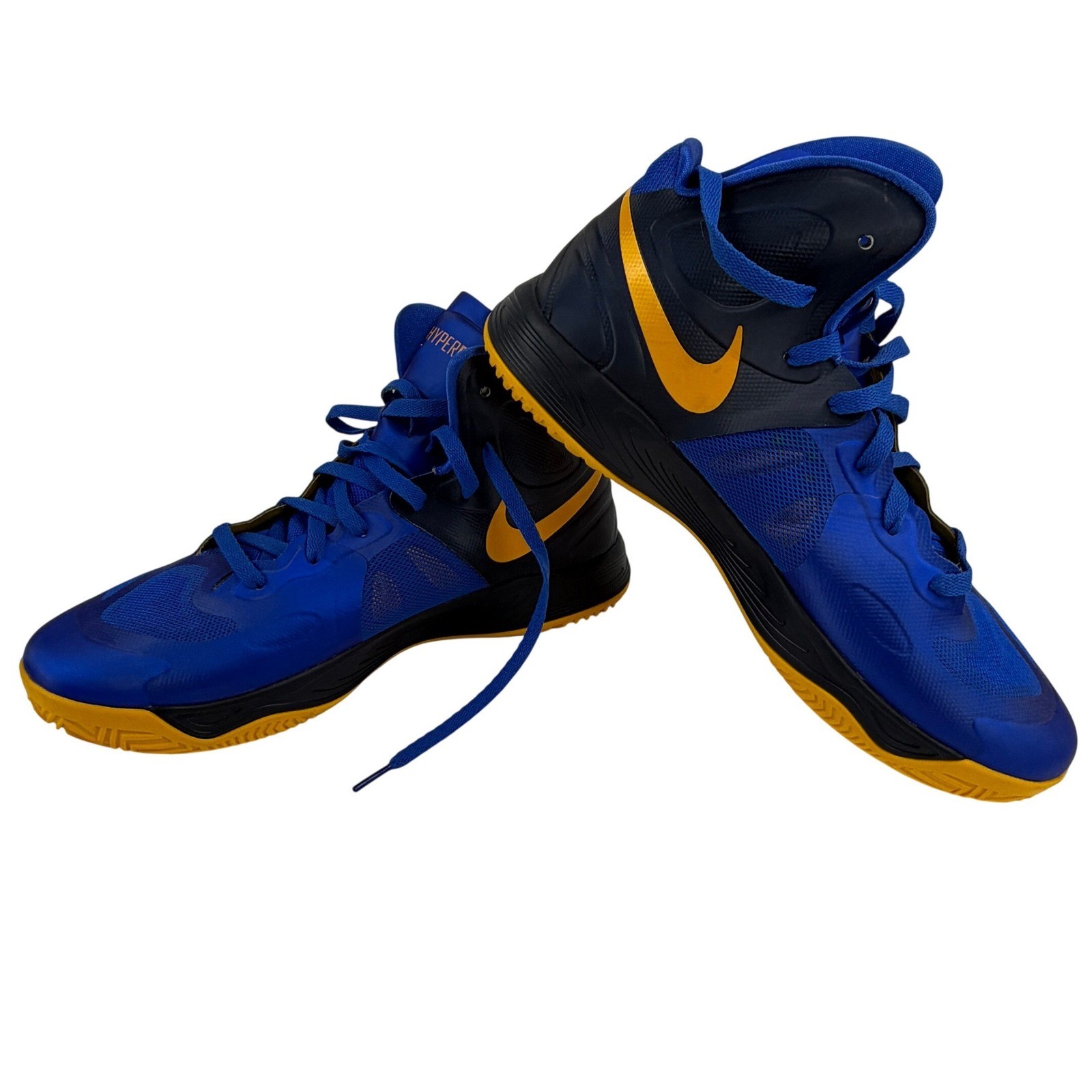 Nike Zoom Hyperfuse 2012 Basketball Shoes Men US 11 Blue Black Yellow 525022-400