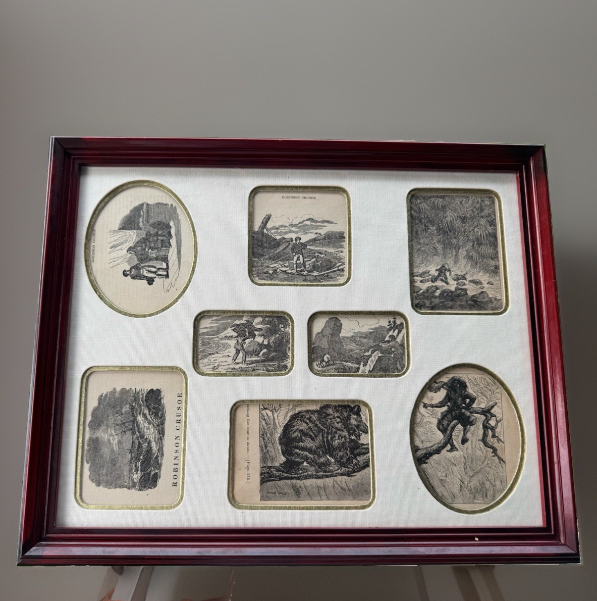Antique Original 1877 Woodblock Etched Prints Framed | 15.5 in x 12.5 in Antique Original 1877 Woodblock Etched Prints Framed | 15.5 in x 12.5 in