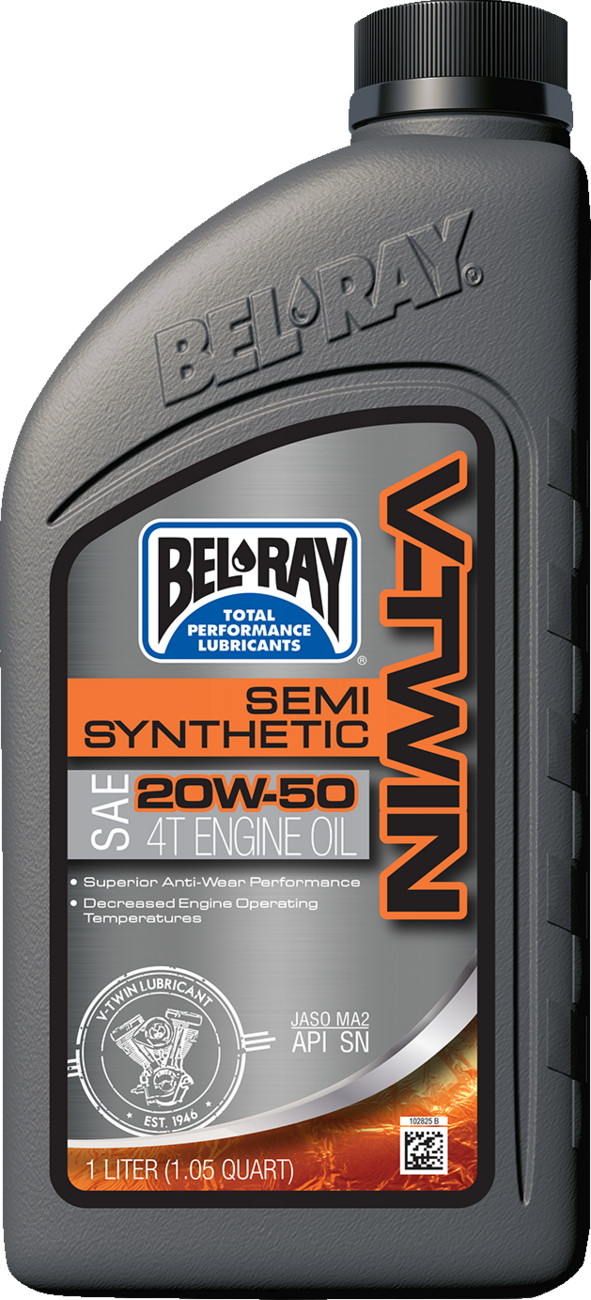 Bel-Ray V-Twin Semi-Synthetic 20W-50 4-Stroke Engine Oil 1L Bel-Ray V-Twin Semi-Synthetic 20W-50 4-Stroke Engine Oil 1L