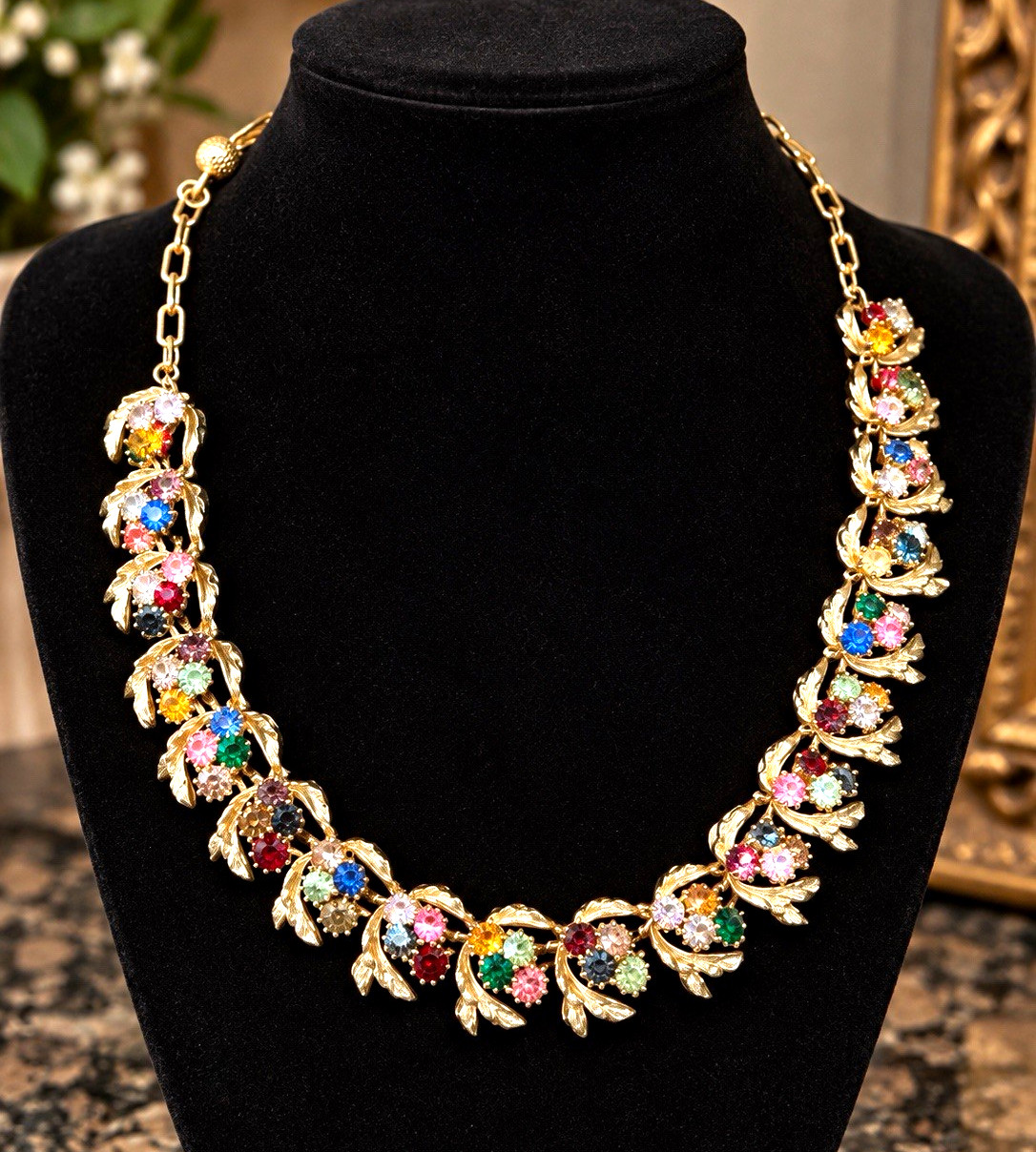 Vintage Judy Lee Statement Necklace – Gold Tone Textured Link Design – Signed Vintage Judy Lee Statement Necklace – Gold Tone Textured Link Design – Signed