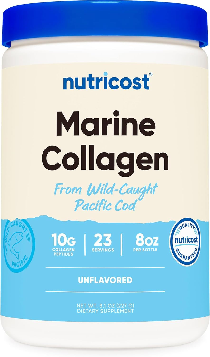 Nutricost Marine Collagen Powder Wild Caught Fish (8 Oz) - 23 Servings, 10 G Pro Nutricost Marine Collagen Powder Wild Caught Fish (8 Oz) - 23 Servings, 10 G Pro