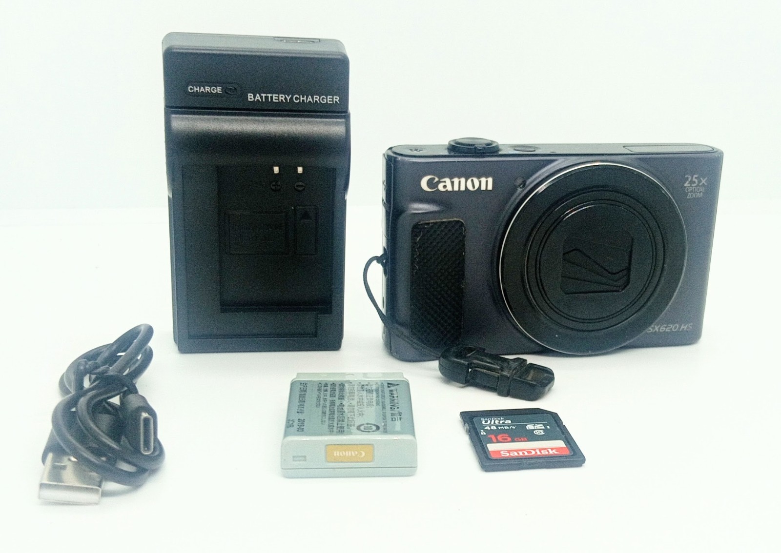 [Near Mint/charger/SD] Canon PowerShotSX620 HS Digital Camera Black 20.2 MP 25x