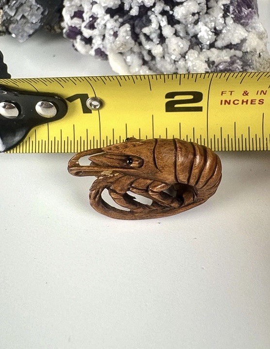 Antique Edo Period Japanese Hand Carved Shrimp Netsuke