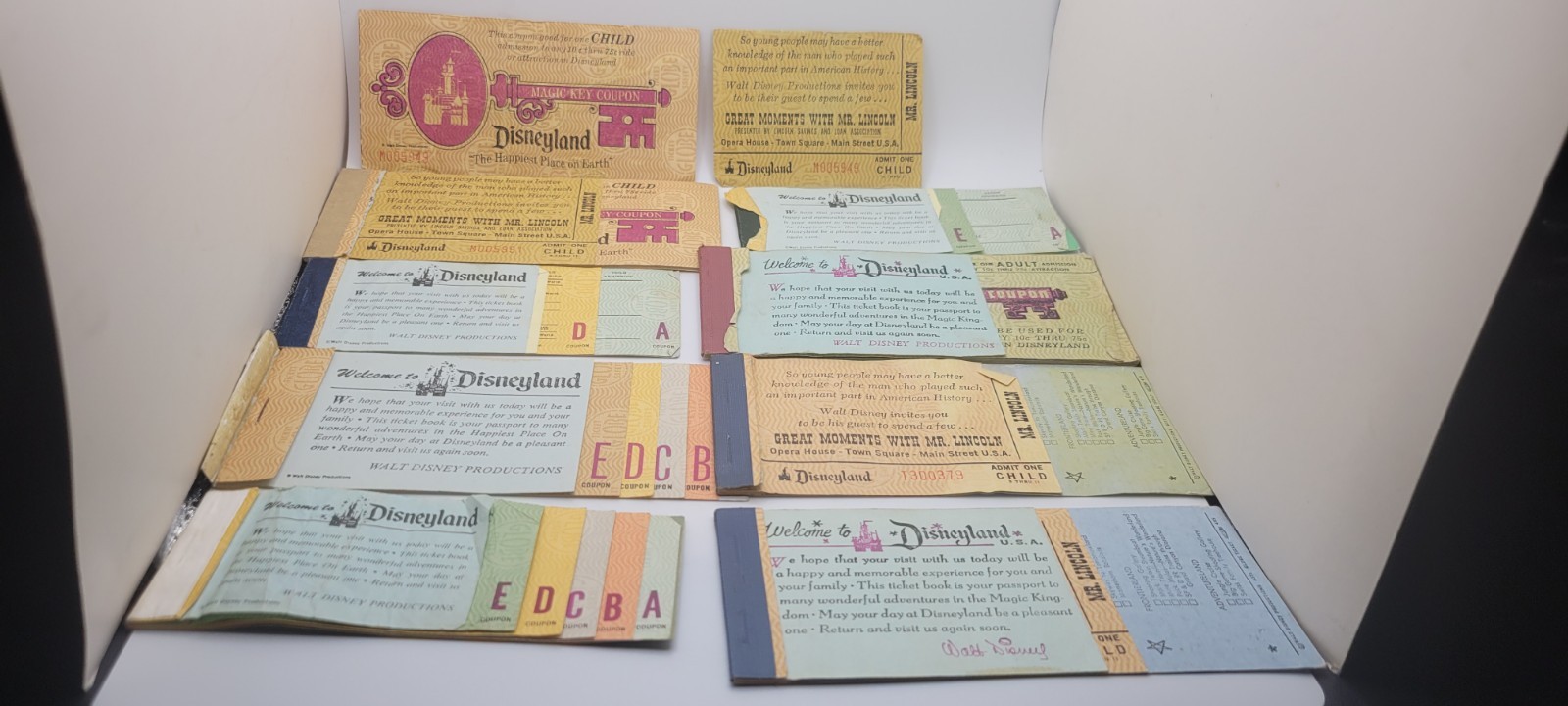 Vintage Disneyland Ticket Stubs Junior, Adult Disney Memorabilla